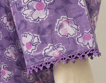 Purple Floral Printed Two Piece Set