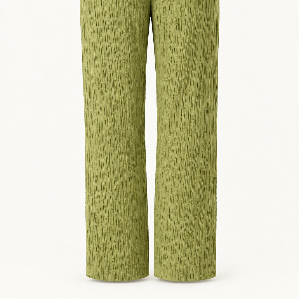 Olive green trouser detail