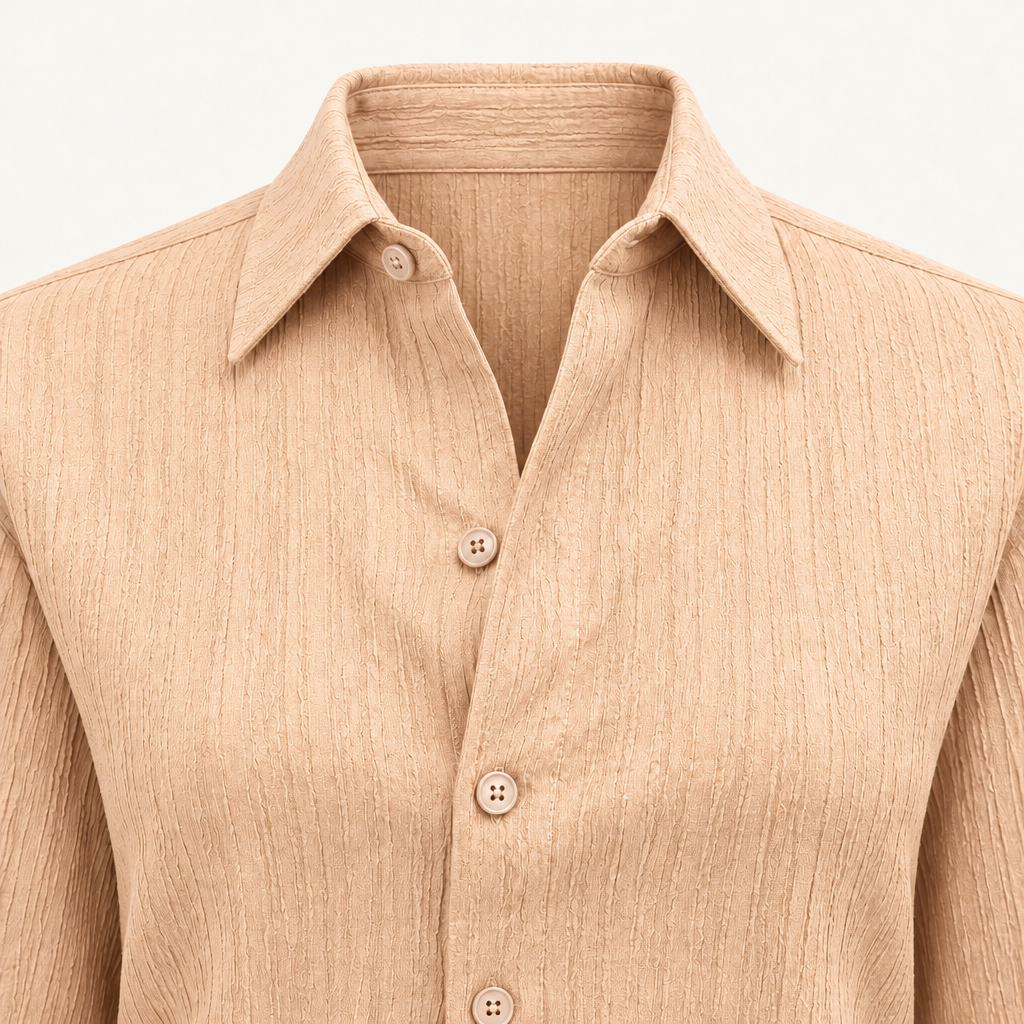 Peach beige collar detail