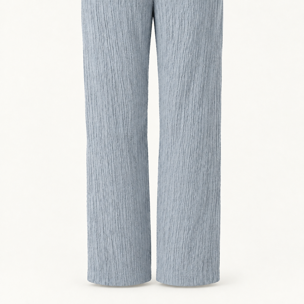 Pale blue-grey trouser detail